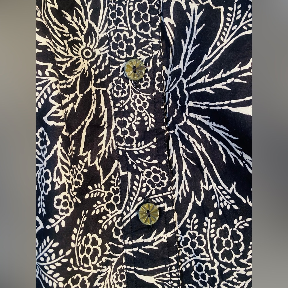 Size 14 Cachareal French Midi Black & White Floral Print - Picture 6 of 9